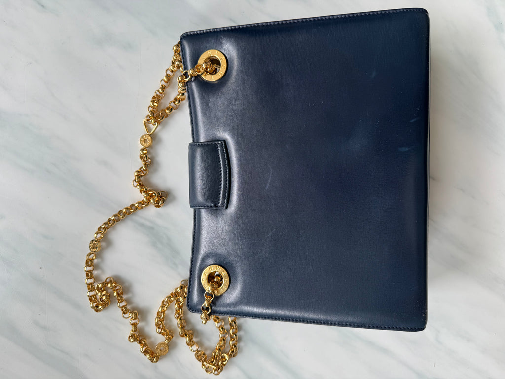 Vintage Tiffany & Co Navy Blue Chain Shoulder Bag