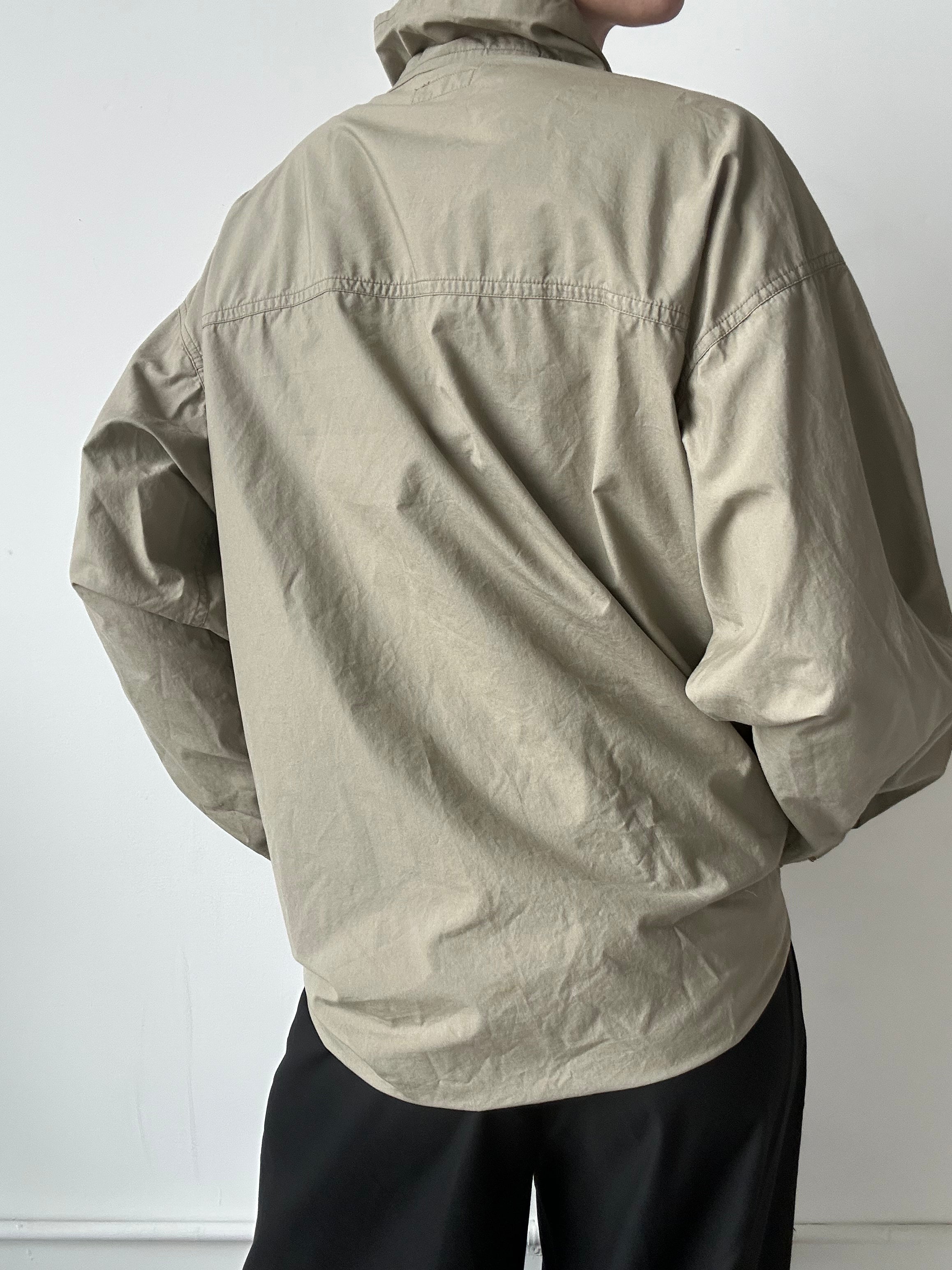 Vintage Taupe Calvin Klein Windbreaker Drawstring Jacket Size Small