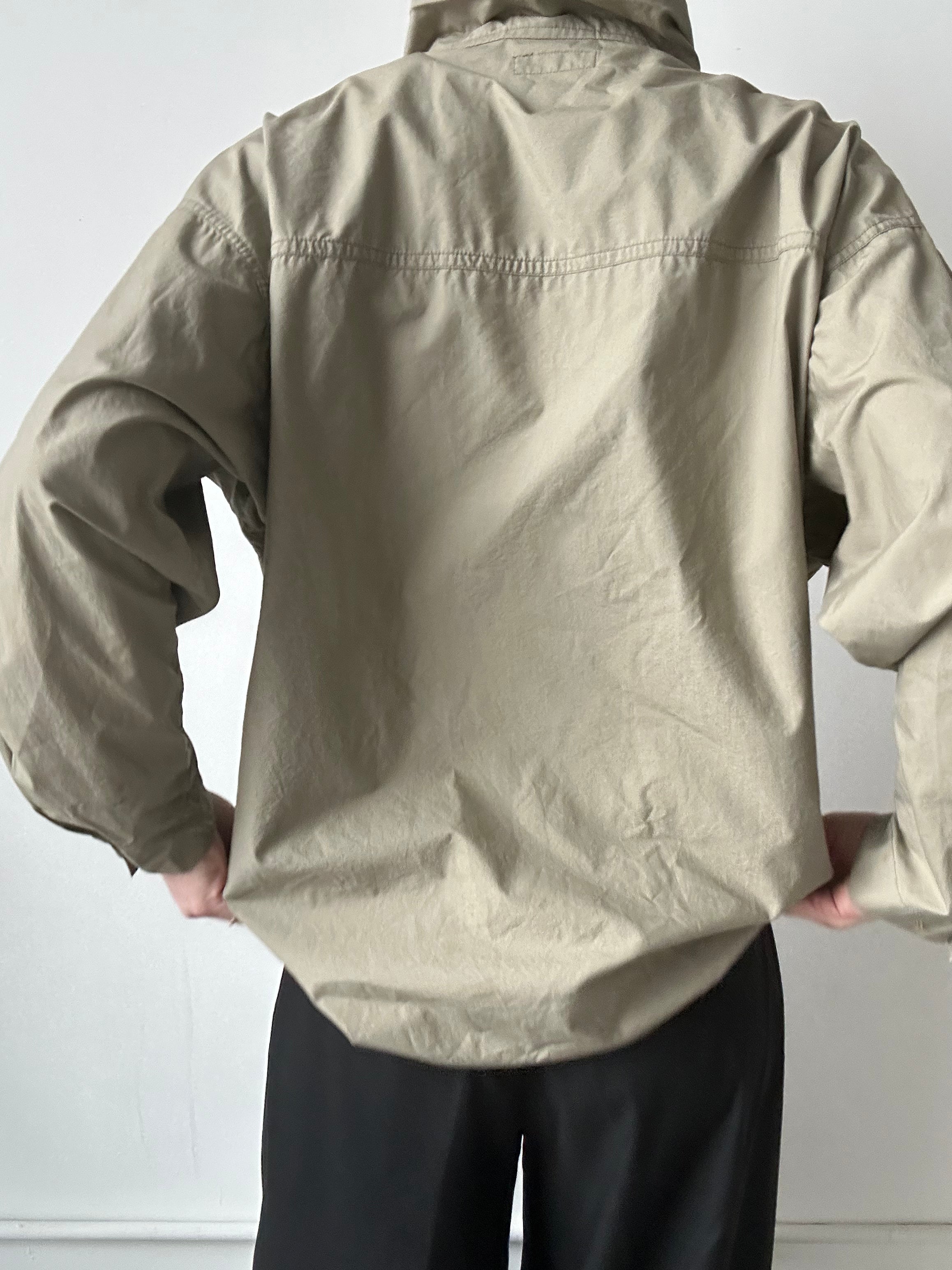 Vintage Taupe Calvin Klein Windbreaker Drawstring Jacket Size Small