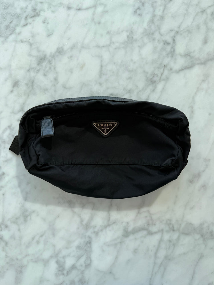 Vintage Prada Black Tessuto Pouch