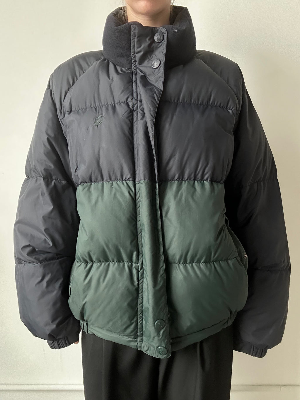 Vintage Reversible Green Black Watch Plaid Bomber Jacket Size Large