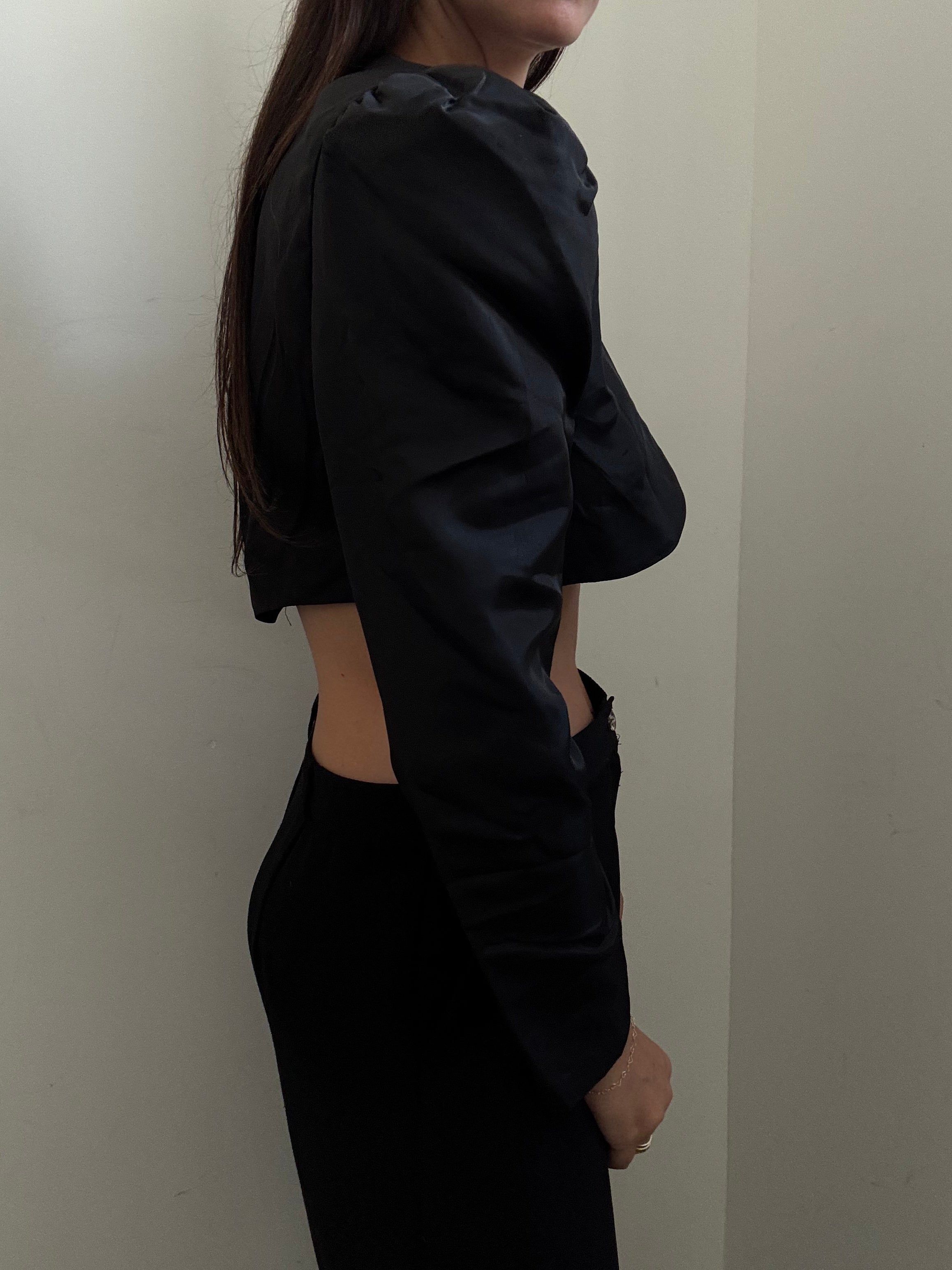 Vintage Black Satin Berlo Size Medium