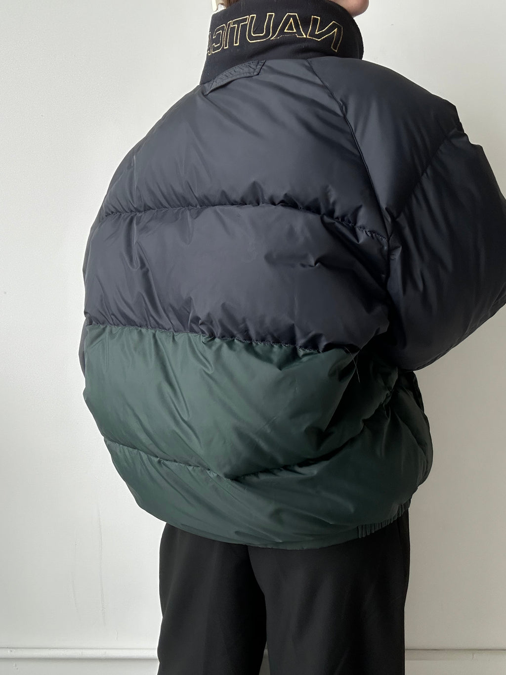 Vintage Reversible Green Black Watch Plaid Bomber Jacket Size Large