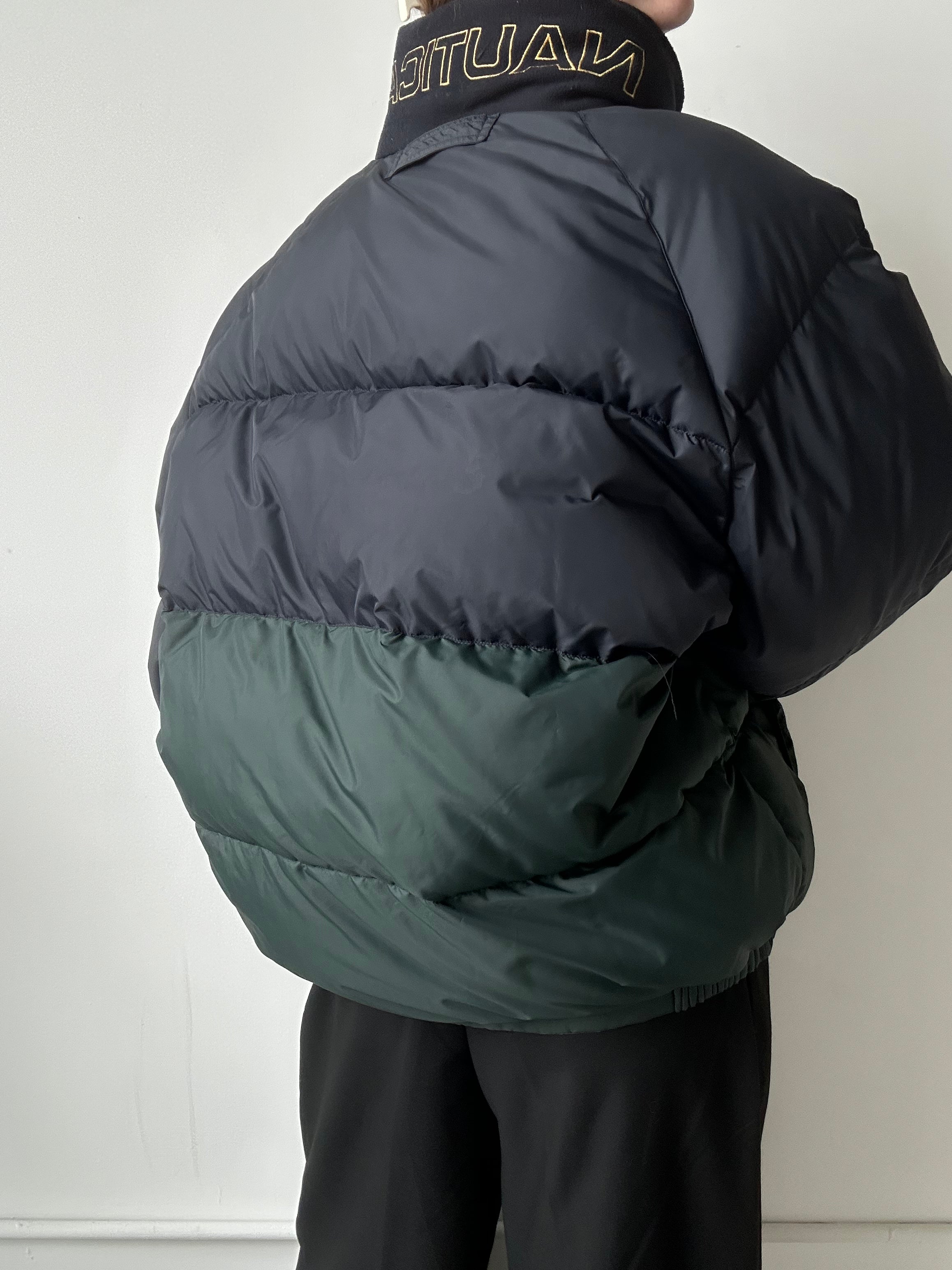 Vintage Reversible Green Black Watch Plaid Bomber Jacket Size Large