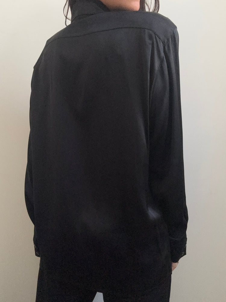 Vintage Silk Black Escada Button-Up Size Large