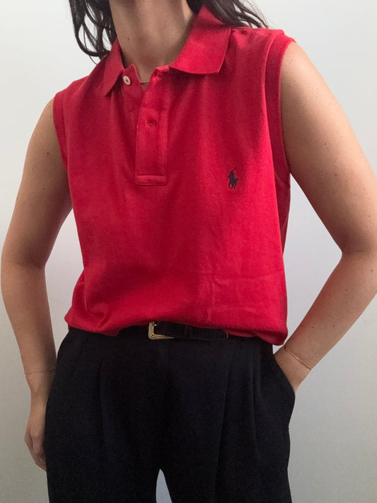 Vintage Ralph Lauren Red Polo Vest Size Large