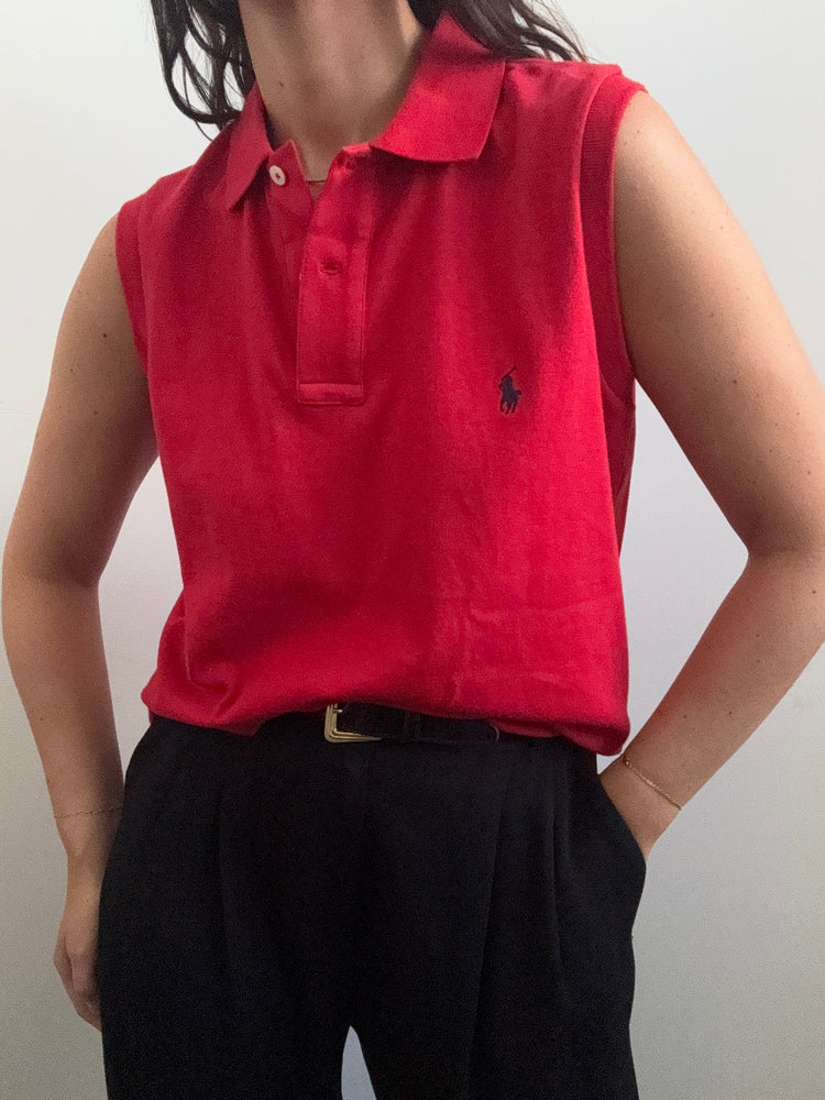 Vintage Ralph Lauren Red Polo Vest Size Large