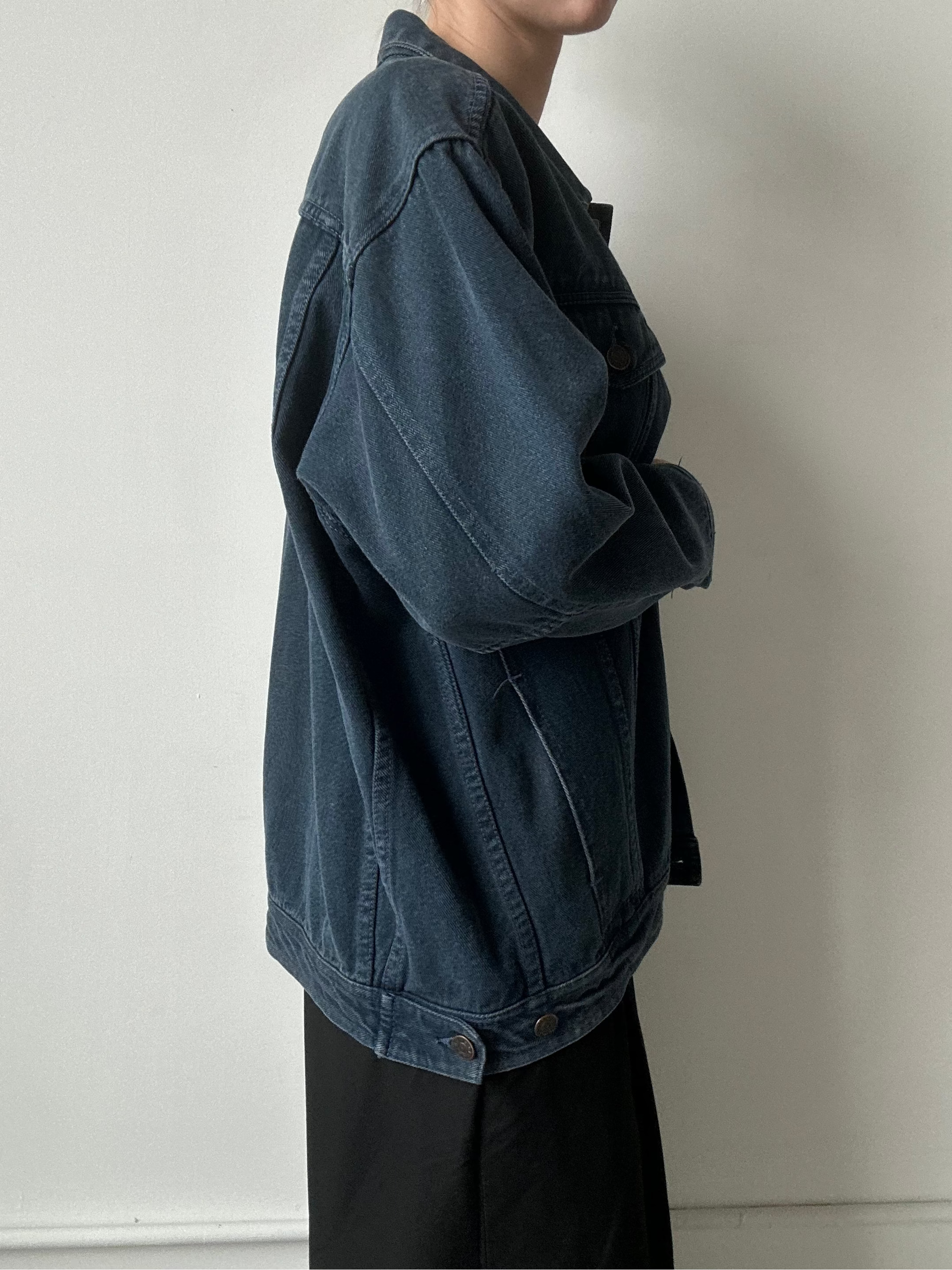 Vintage Loose Fit Blue Jean Jacket Size Medium