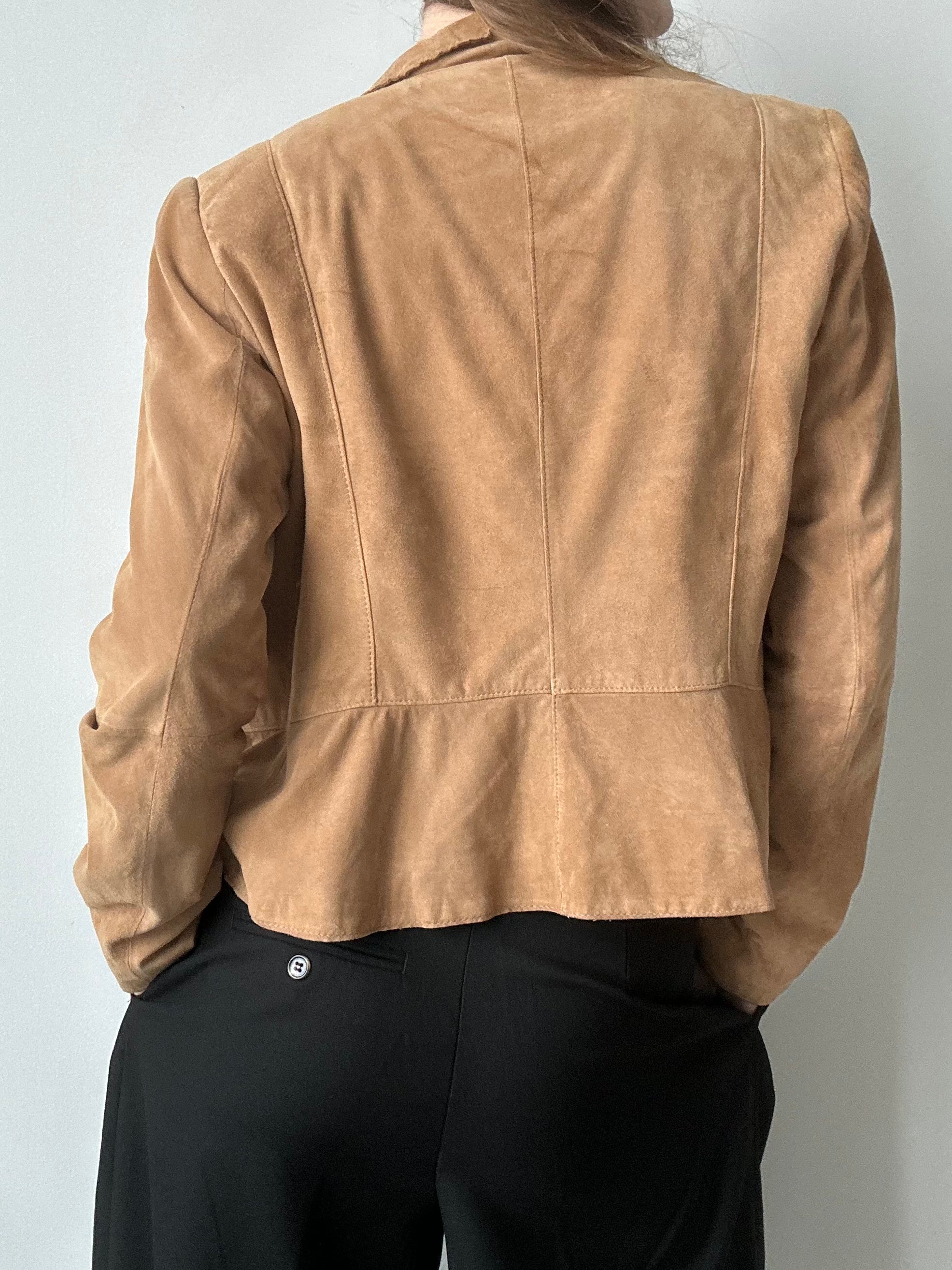 Vintage Suede Ruffle Jacket Size Medium