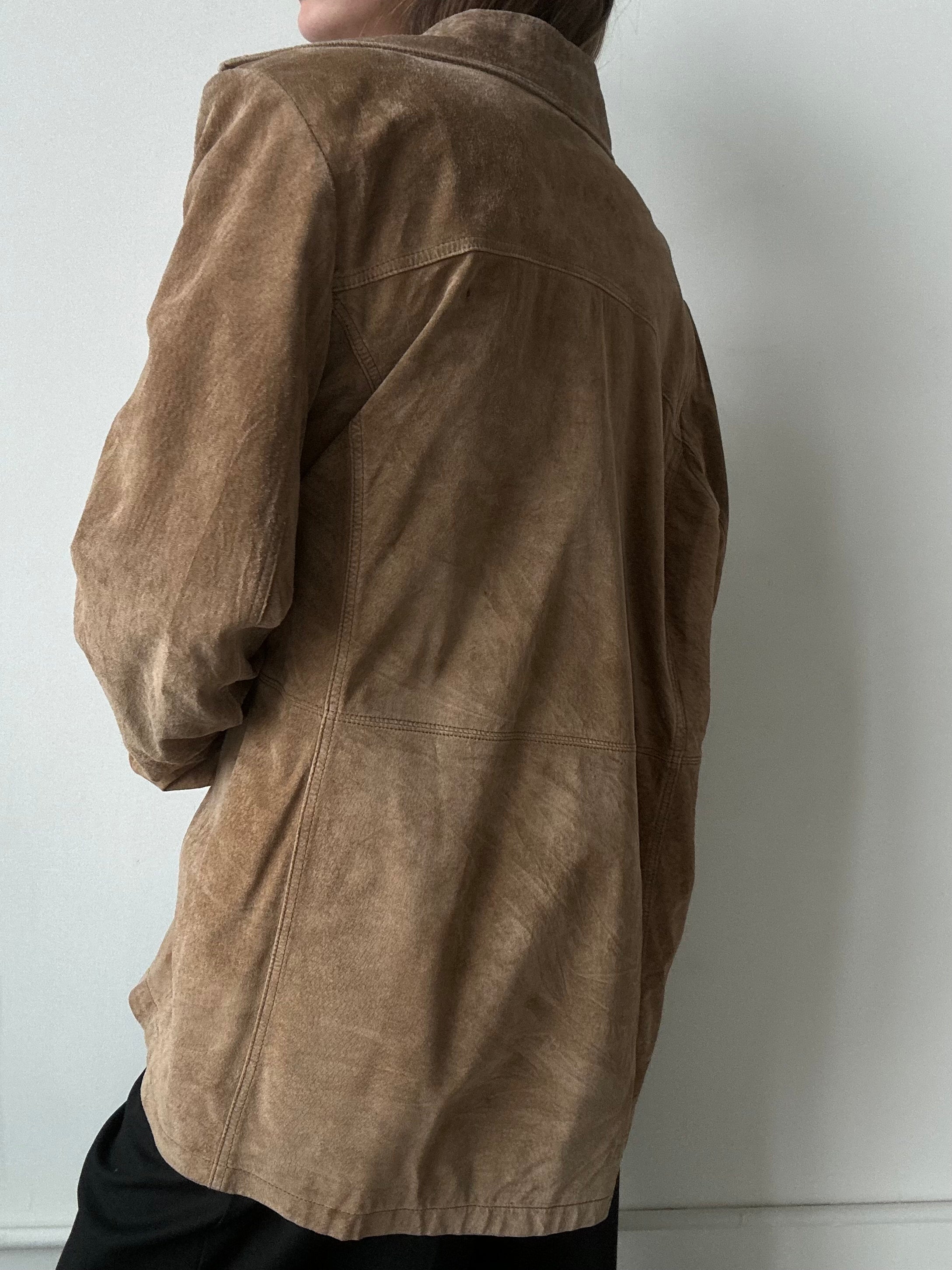 Vintage Brown Suede Collared Jacket Size XL