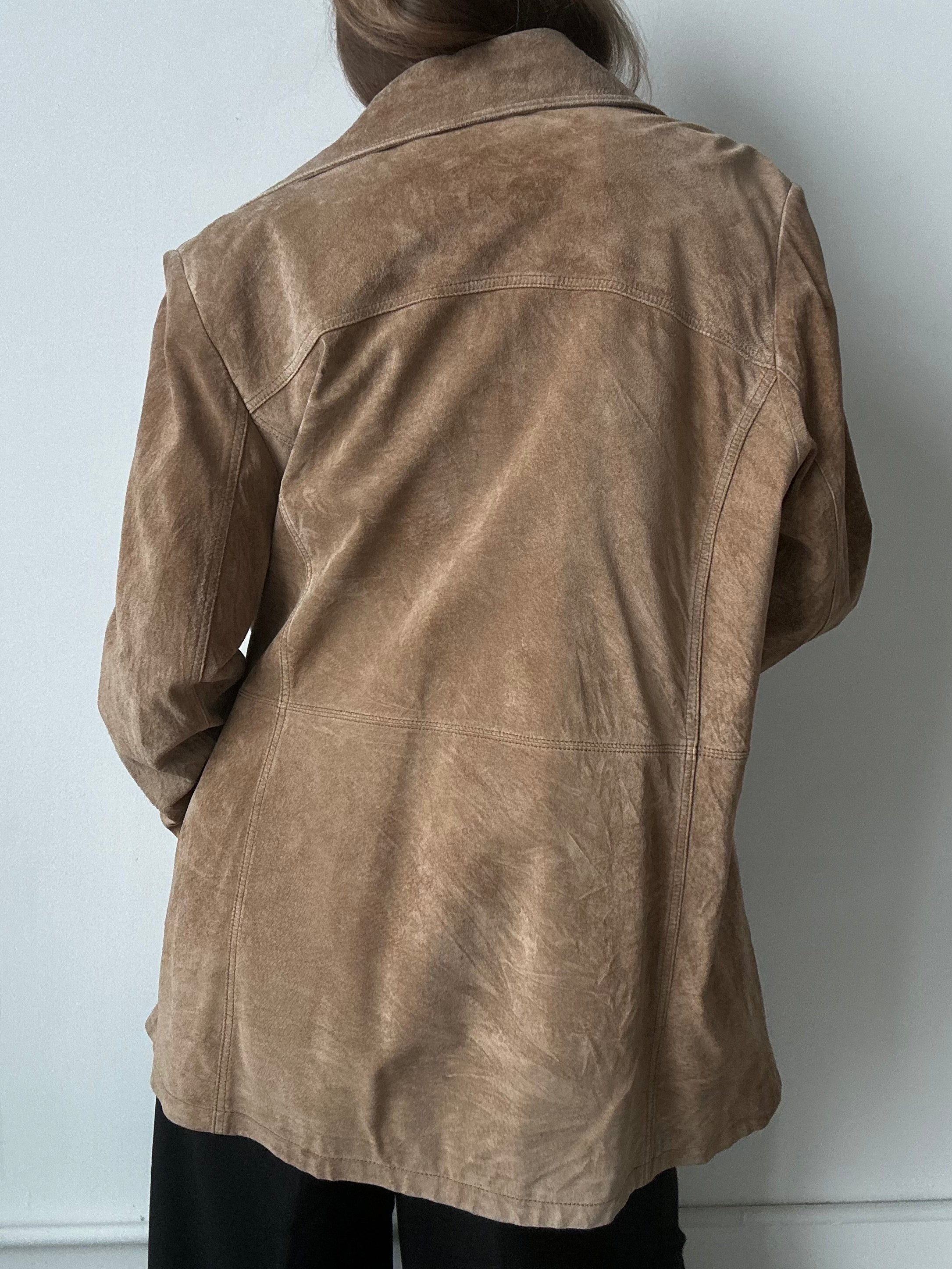 Vintage Brown Suede Collared Jacket Size XL