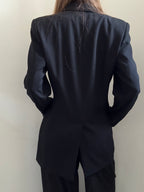 Vintage Black Fitted Mid-length Blazer Size Large
