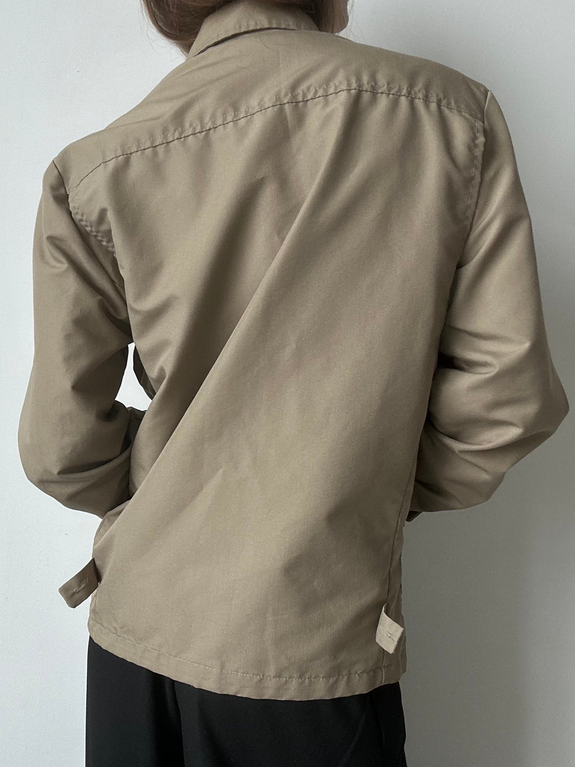 Vintage Tan Mock Neck Bomber Jacket Size Medium