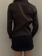 Vintage Brown Sheer Button Up Size Small