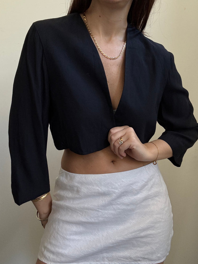 Vintage Italian Black Bolero Size Small