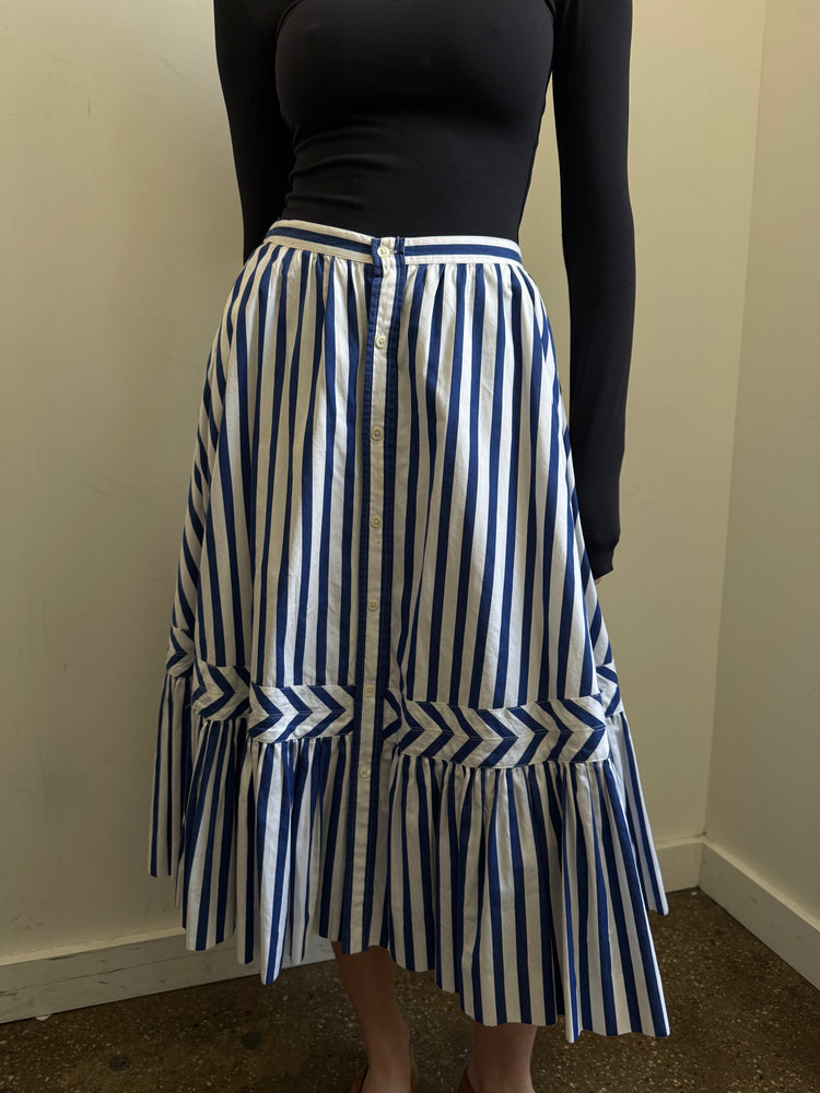 Vintage Ralph Lauren Striped Cotton Skirt Size Small