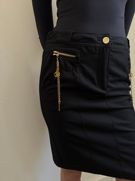 Vintage Roberto Cavalli Chain Pencil Skirt Size 0/2