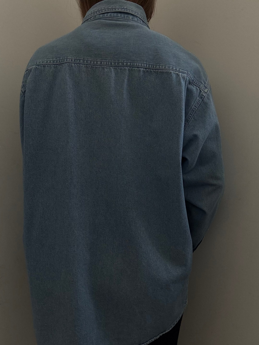 Vintage Cotton Light Wash Chambray Button-Up Size Large