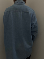 Vintage Cotton Light Wash Chambray Button-Up Size Large