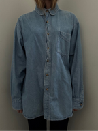 Vintage Cotton Light Wash Chambray Button-Up Size Large