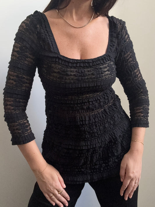 Vintage Max Studio Lace Top Size XS