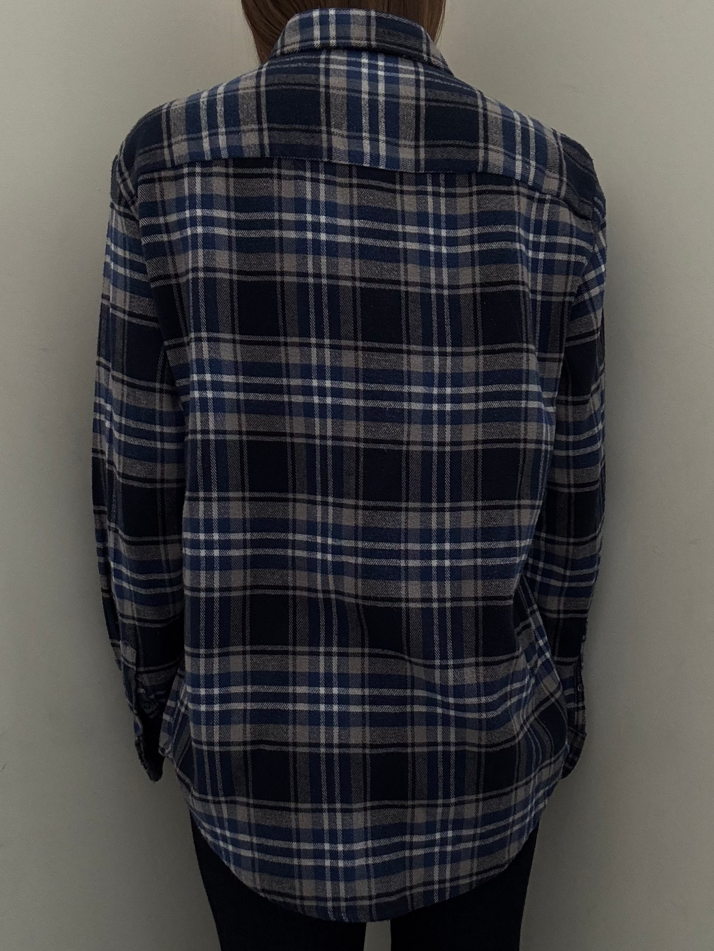 Vintage Blue Plaid Flannel Size Large
