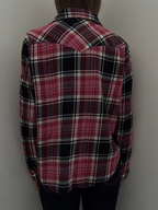 Vintage Red + Black + White Plaid Button Up Size XXL