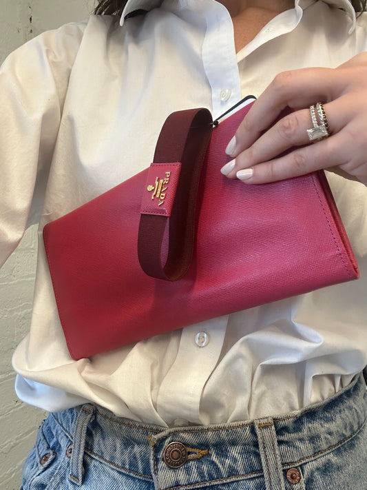 Vintage Prada Pink Saffiano Clutch