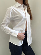 Vintage White Fitted Button Up Size Medium