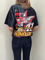 Vintage Washed Black Race Graphic Tee Size L