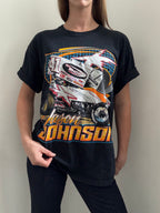Vintage Washed Black Race Graphic Tee Size L