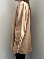 Vintage Tan Ribbed Shacket Button Up Size M