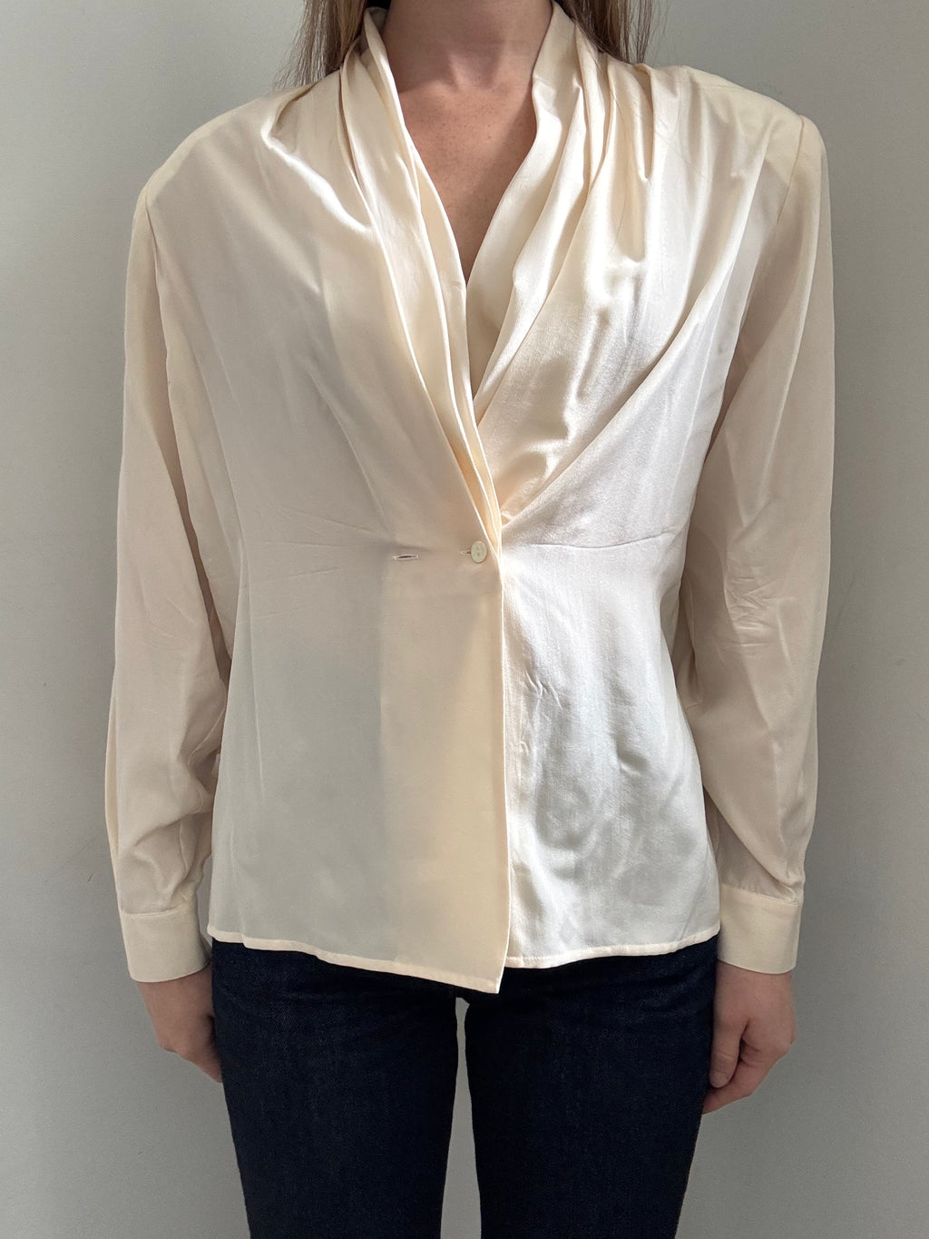 Vintage Cream Blouse Jacket Size Large