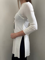 Vintage White Max Mara Frog Closure Long Duster Cardi Size SMall