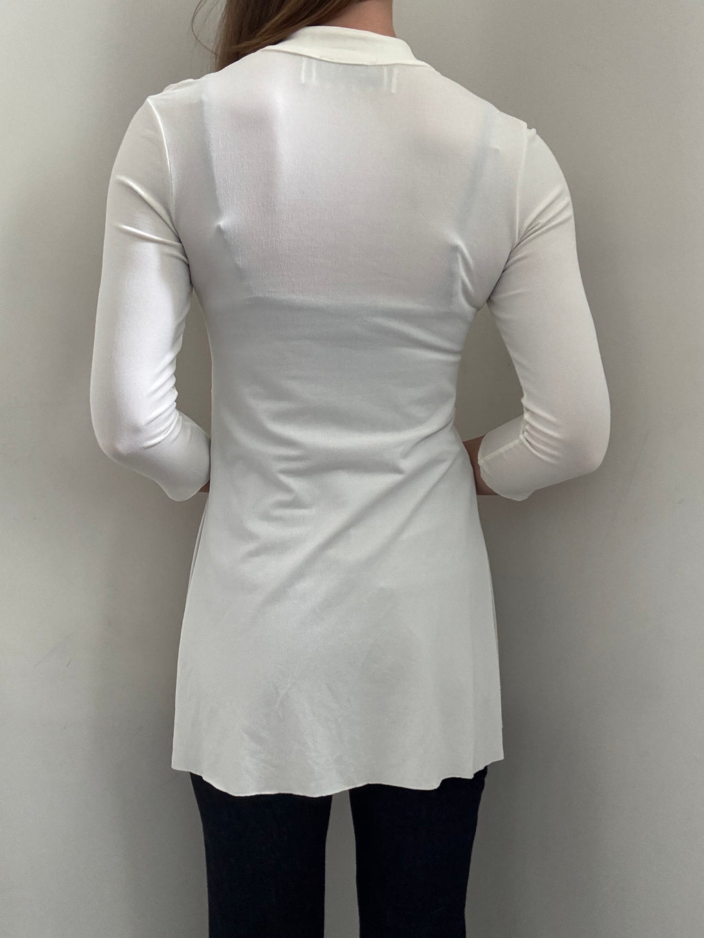 Vintage White Max Mara Frog Closure Long Duster Cardi Size SMall