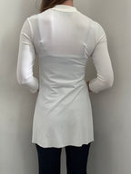 Vintage White Max Mara Frog Closure Long Duster Cardi Size SMall