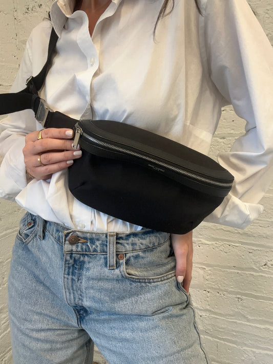 Vintage YSL Black Canvas Waist Pouch
