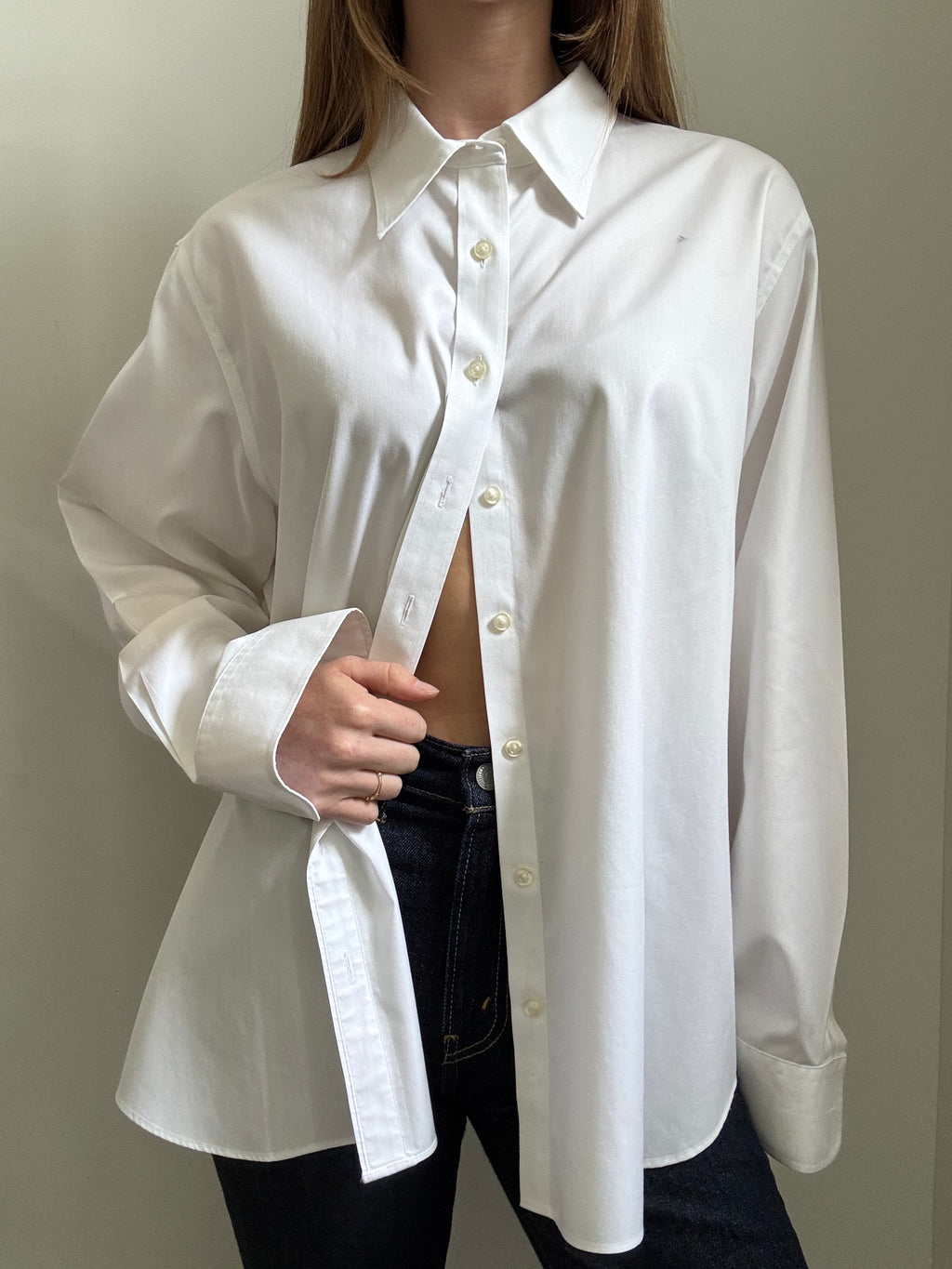 Vintage White Classic Button Up Size Large