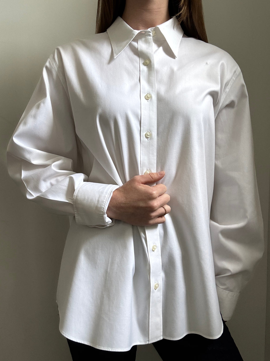 Vintage White Classic Button Up Size Large