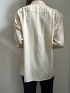 Vintage Cream Silk Button Up Size Large