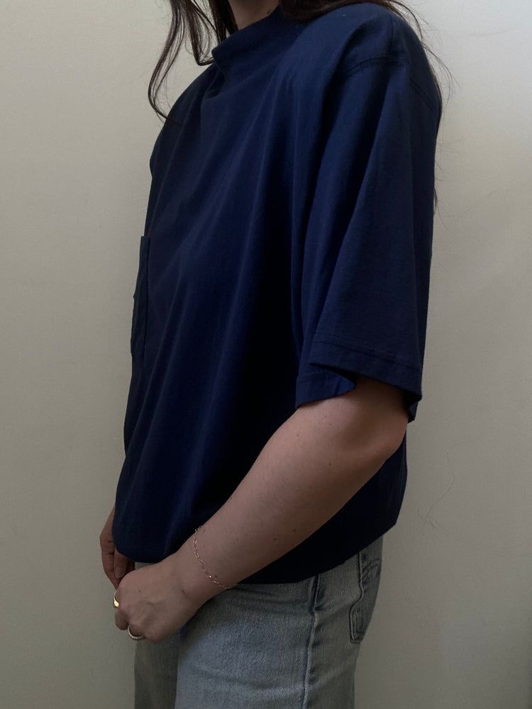 Vintage Navy Cotton Oversized Tee Size Large