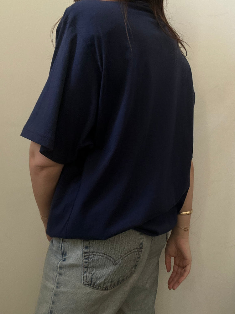 Vintage Navy Cotton Oversized Tee Size Large