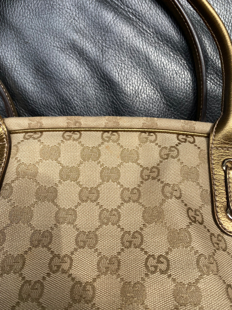 Vintage Tan Gucci Top Handle Bag
