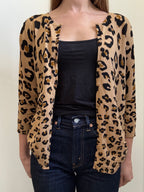 Vintage Cheetah Print Quarter Sleeve Cardi Size Medium