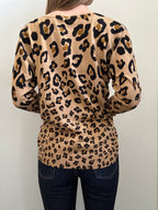 Vintage Cheetah Print Quarter Sleeve Cardi Size Medium