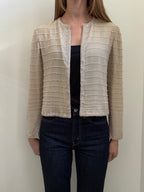 Vintage Beaded Silk Champagne Papell Jacket Size PS