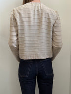 Vintage Beaded Silk Champagne Papell Jacket Size PS