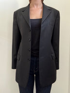 Vintage Black Long Line Blazer Size Large
