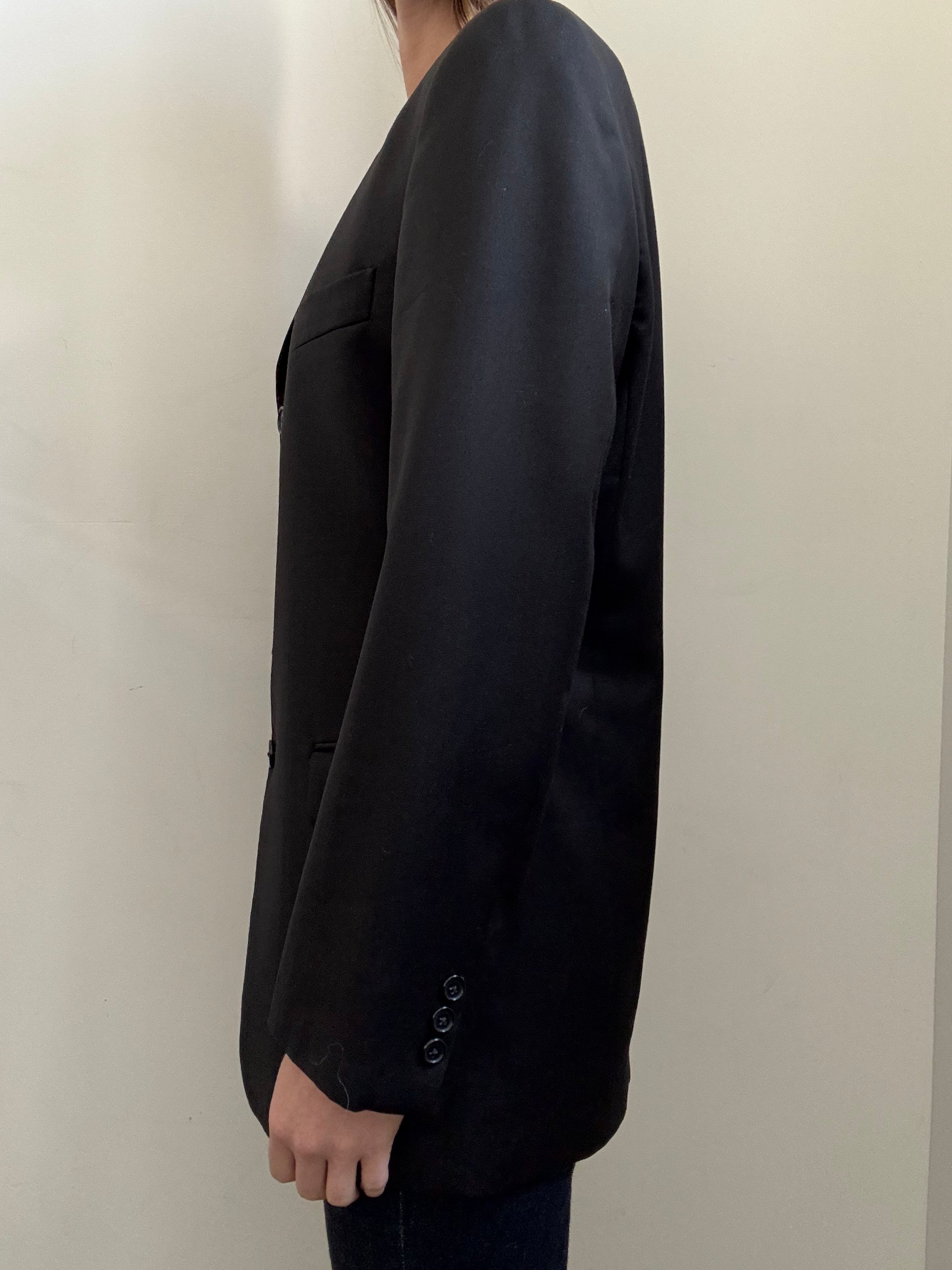 Vintage Black Long Line Blazer Size Large