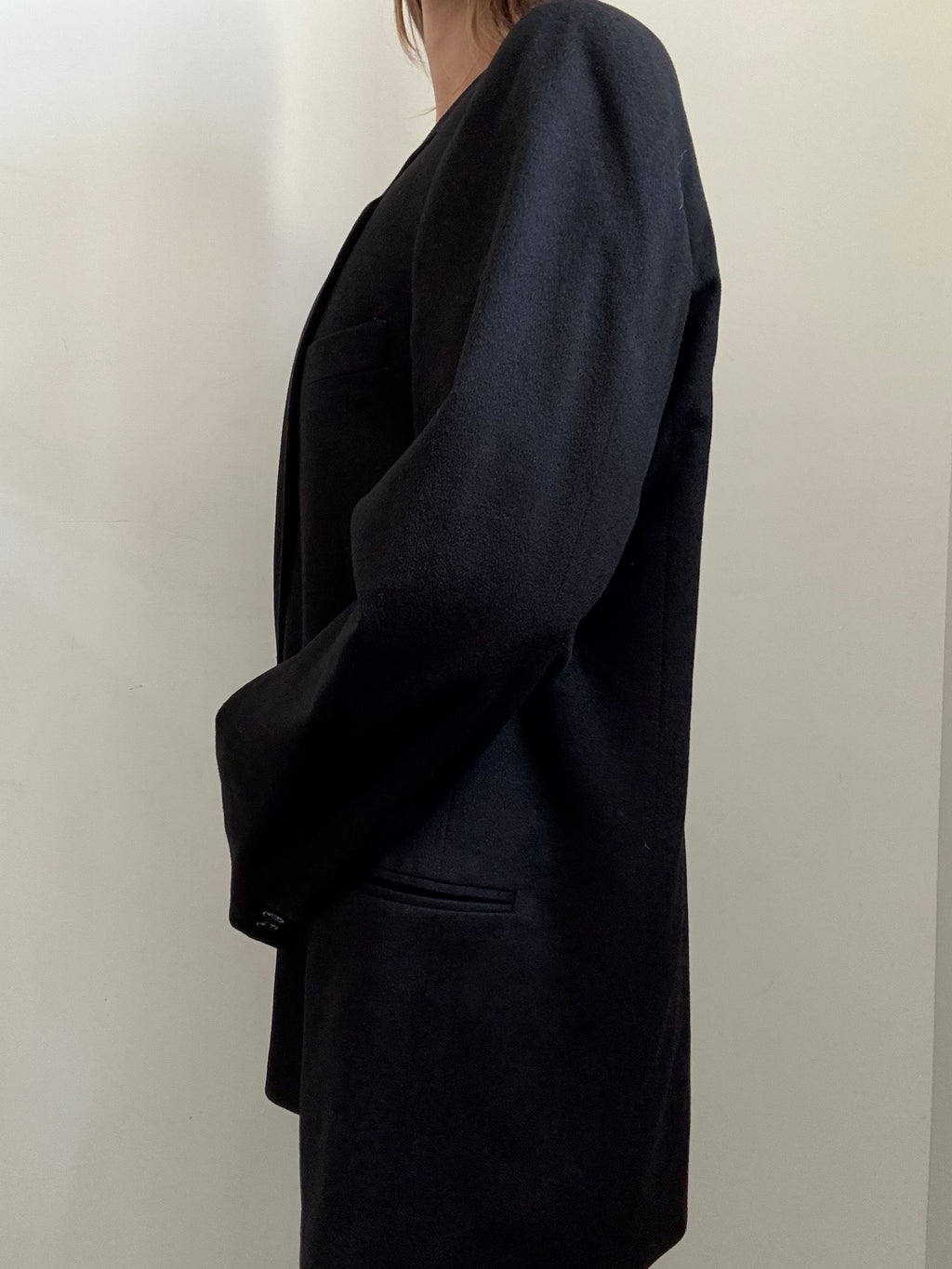 Vintage Black Cashmere Blazer Size XL